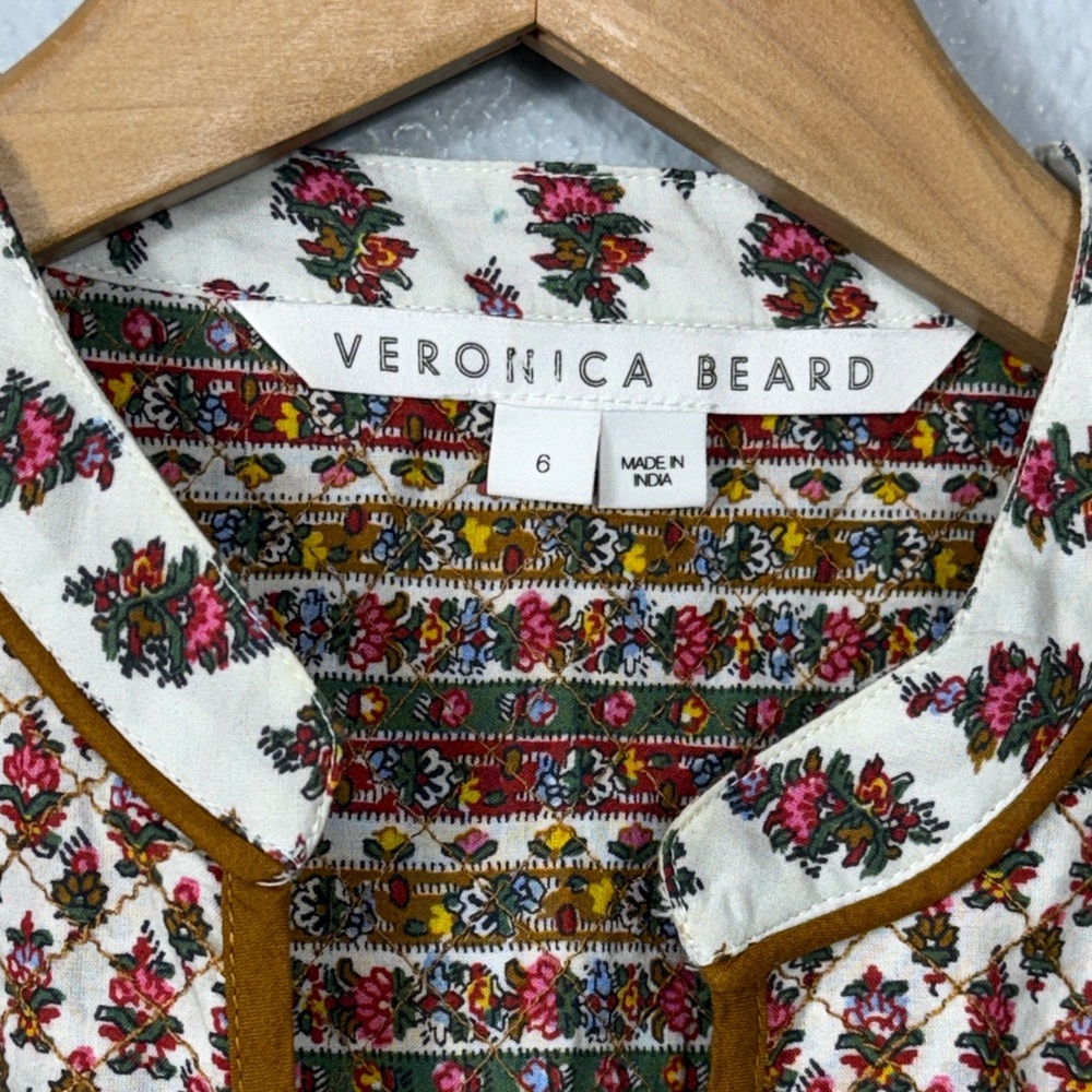 Veronica Beard Alivia Floral‎ Poplin Blouse - Picture 3 of 11